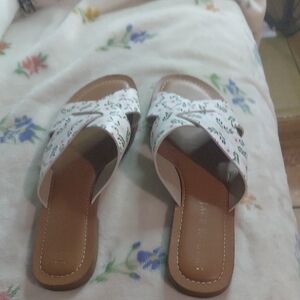 Jack Rogers White Floral Sandals